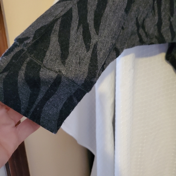 Pretty black/grey A Symmetrical off the shoulder sweater. - Picture 4 of 10